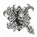 devil chess board tattoo design idea