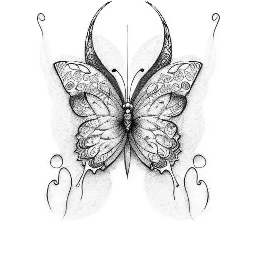 two butterfly tattoo design idea