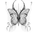 two butterfly tattoo design idea