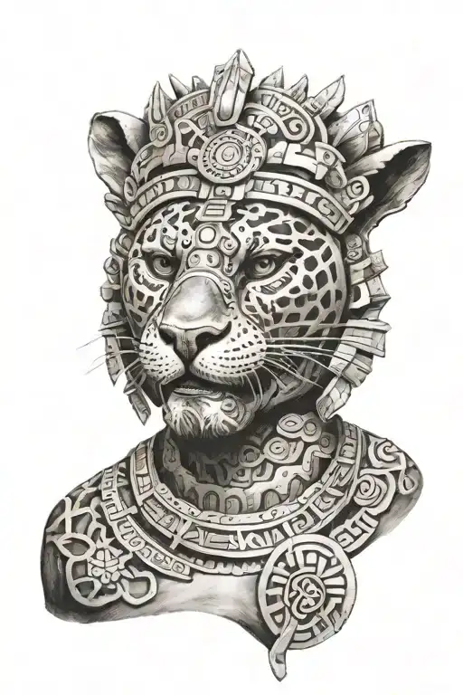 aztec jaguar warrior tattoo design idea