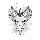 bat unicorn  tattoo design idea