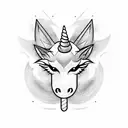bat unicorn  tattoo design idea