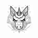 bat unicorn  tattoo design idea