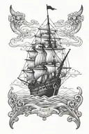black pearl ship from pirates of the caribbean tattoo design idea