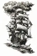 black pearl ship from pirates of the caribbean tattoo design idea