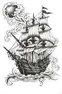 black pearl ship from pirates of the caribbean tattoo design idea