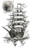 black pearl ship from pirates of the caribbean tattoo design idea