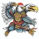 samurai freedom eagle tattoo design idea
