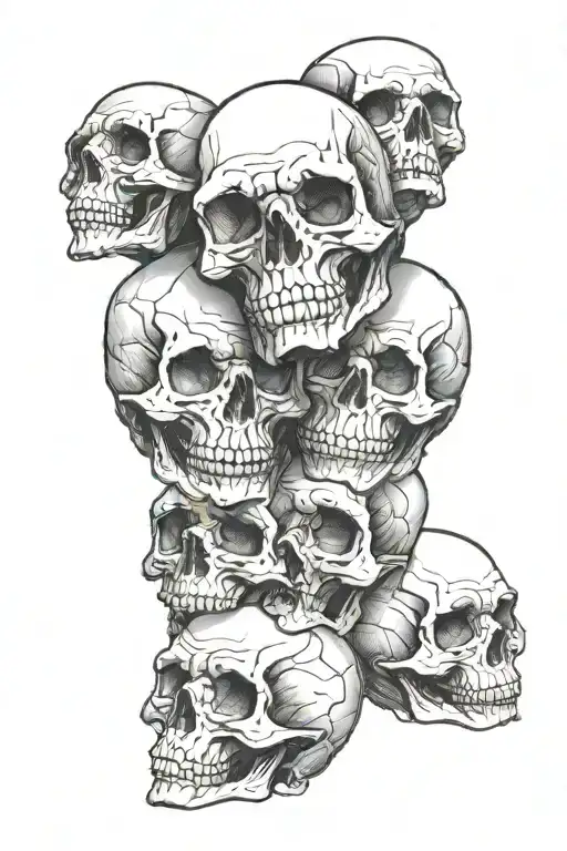 skull see no evil speak no evil tattoo design idea