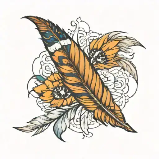 pheasant feather tattoo design idea