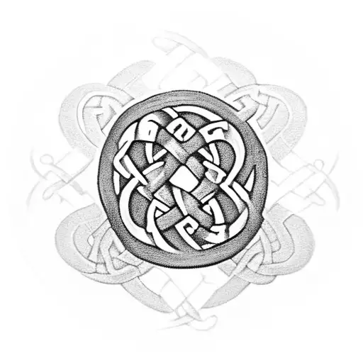 Celtic Knot with knife tattoo design idea