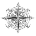 celtic compass with axes tattoo design idea