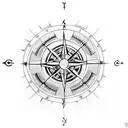 celtic compass with axes tattoo design idea