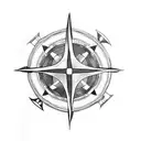 celtic compass with axes tattoo design idea