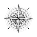 celtic compass with axes tattoo design idea