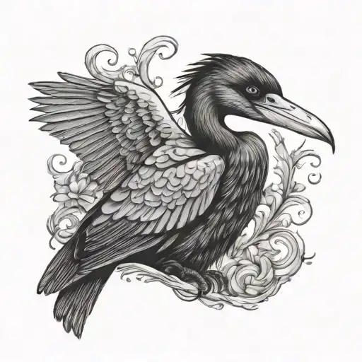 Cormorant tattoo design idea