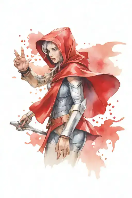 Ironman sport red riding hood tattoo design idea