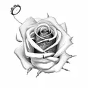 rose with clockwork cogs tattoo design idea