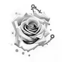 rose with clockwork cogs tattoo design idea