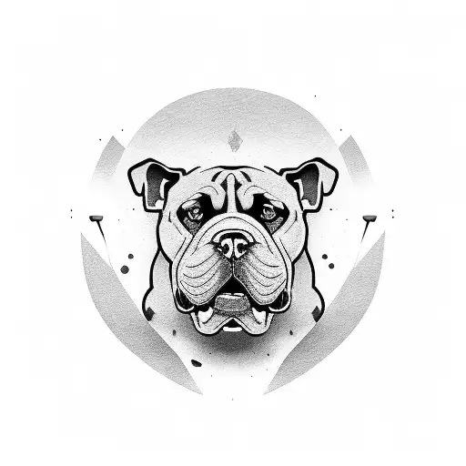 bandog barking head tattoo design idea
