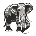 angry elephant with ikles tattoo design idea