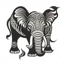 angry elephant with ikles tattoo design idea