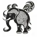 angry elephant with ikles tattoo design idea