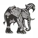 angry elephant with ikles tattoo design idea