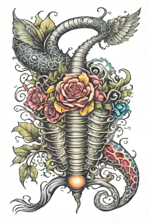 Spinal tattoo design idea