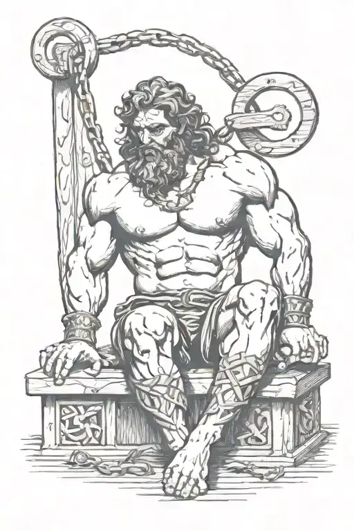 Samson chained tattoo design idea