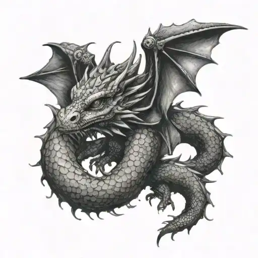 tiny dragon. tattoo design idea
