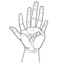 open handprint, with the name Aylin on the fingers of the right hand and Alex on the left tattoo design idea