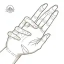 open handprint, with the name Aylin on the fingers of the right hand and Alex on the left tattoo design idea