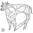 Geometric pattern inspired by the number 99 and cuts of meat tattoo design idea