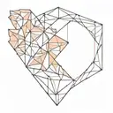 Geometric pattern inspired by the number 99 and cuts of meat tattoo design idea