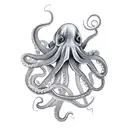 Octopus dark ocean angler fish tattoo design idea