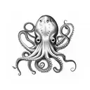 Octopus dark ocean angler fish tattoo design idea