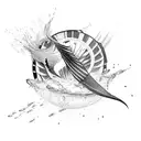a broken feather falling into water with birds coming from it  tattoo design idea