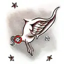 flying cow tattoo design idea