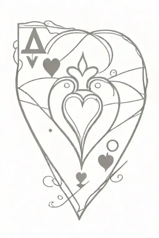 ace of hearts tattoo design idea