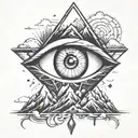 The Eye of the mountain in anime style tattoo tattoo design idea