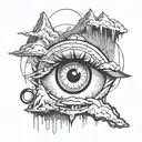 The Eye of the mountain in anime style tattoo tattoo design idea