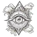 The Eye of the mountain in anime style tattoo tattoo design idea