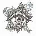 The Eye of the mountain in anime style tattoo tattoo design idea