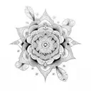 flowers with mandala tattoo design idea