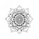 flowers with mandala tattoo design idea