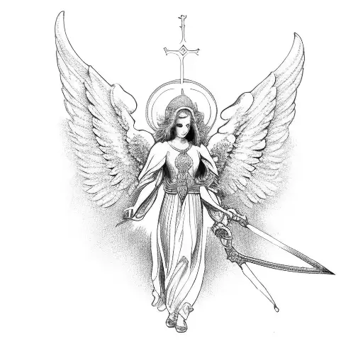 st. michael arch angel tattoo design idea