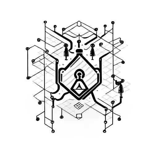 A minimalist tattoo representing cyber security in a creative way tattoo design idea