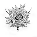thorns with roses intertwined whole forearm from light to dark tattoo design idea