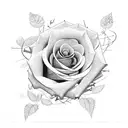 thorns with roses intertwined whole forearm from light to dark tattoo design idea